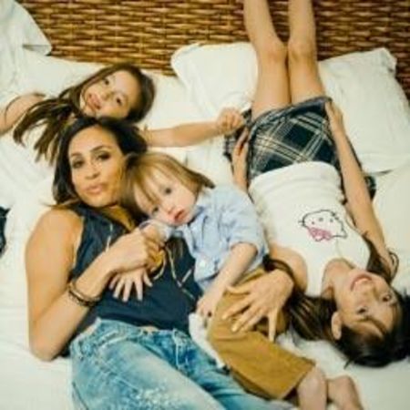Alejandra Amarilla with her three children